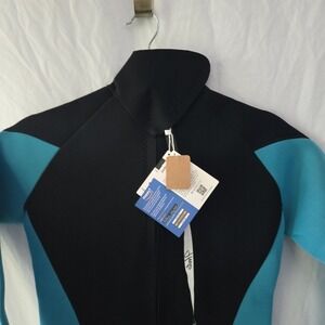 New Hevto Wetsuit Mens / Womens Size Medium Black Aqua Back Zip